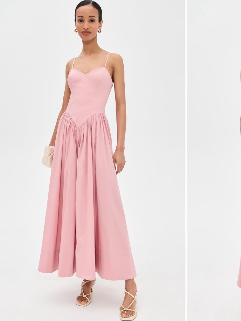 Hemant and Nandita Corseted Maxi Dress in pink size small